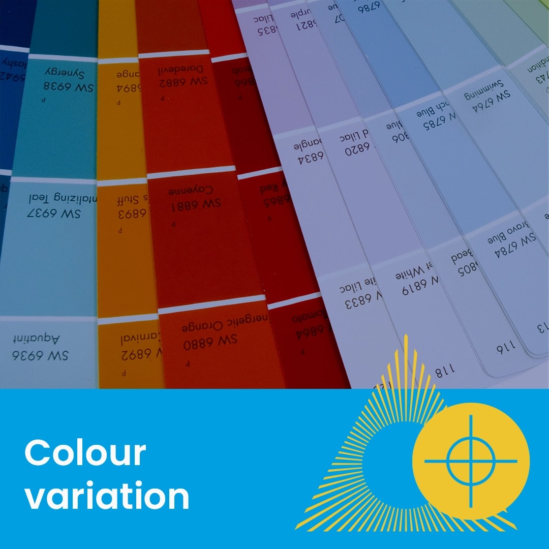 A close up of a colour swatch.